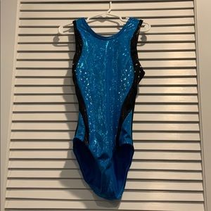 Blue and Black Aerials leotard